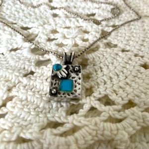 VINTAGE Middle Eastern Hamsa Sterling Silver Necklace with Pendant